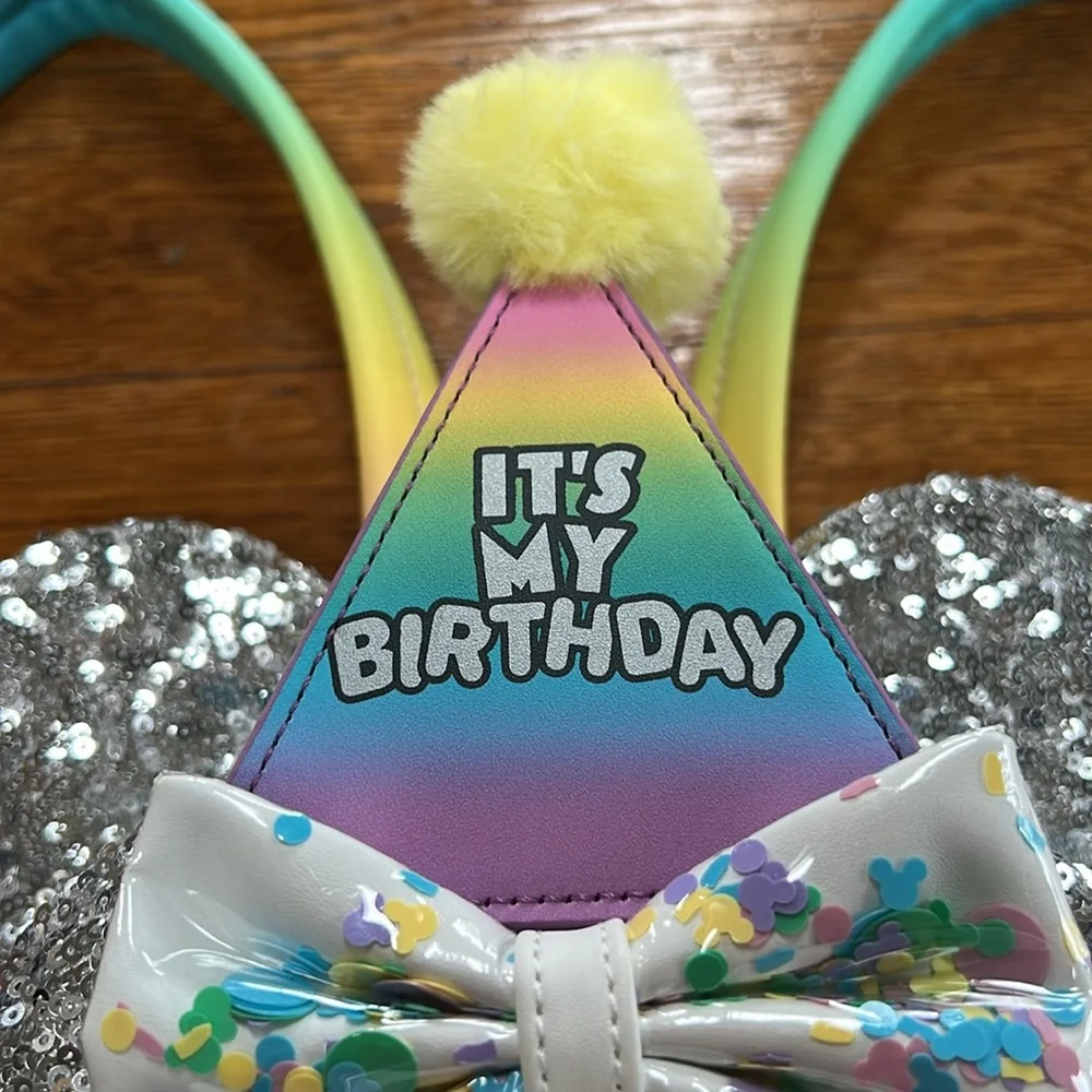 COPY -Loungefly x Disney It’s My Birthday sequined mini backpack w/removable hat